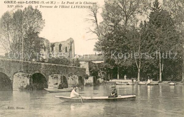 Grez-sur-Loing Le pont et le Chateau Terrasse de l_Hôt