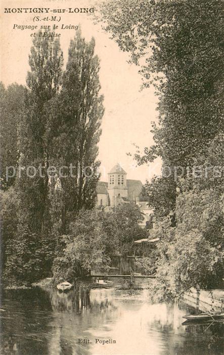 Montigny-sur-Loing Paysage sur le Loing et l'Eglise