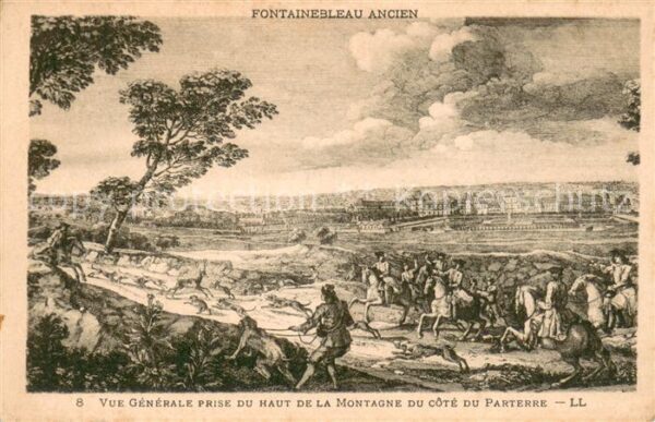 Ancien Fontainebleau Vue Generale prise du haut de la montag