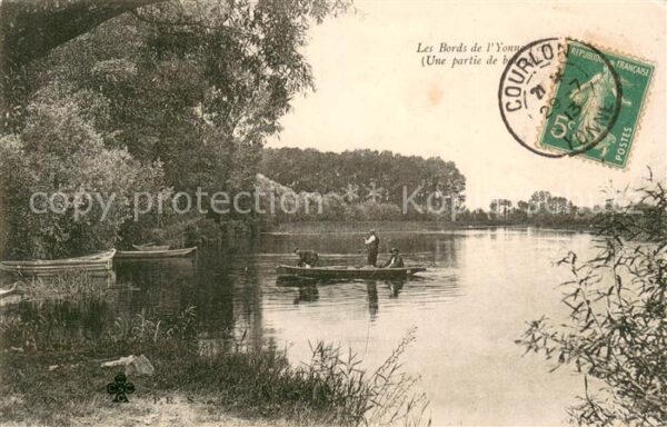 Courlon-sur-Yonne Les bords de l'Yonne une partie de bate