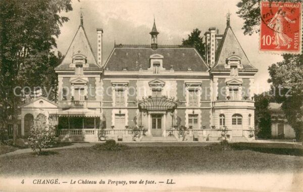 Change Sarthe Chateau du Perquoy vue de face Schloss