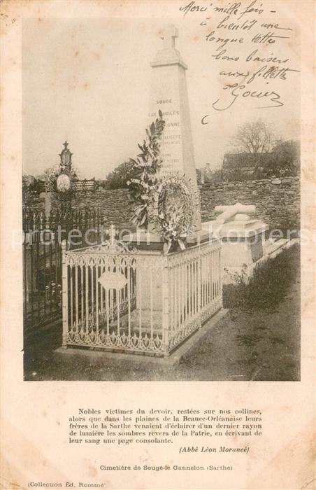 Souge-le-Ganelon Cimetière Monument aux Morts