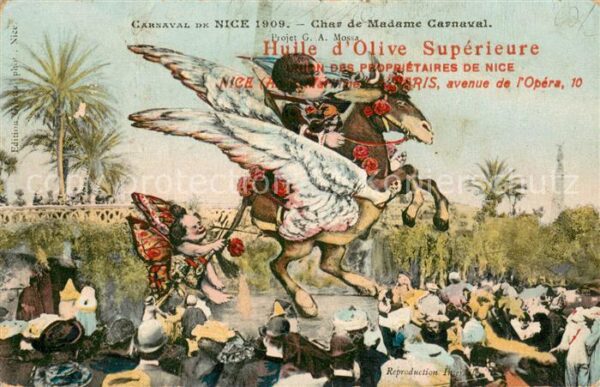 Nice Alpes Maritimes Carnaval de Nice 1909 Char de Madame Ca