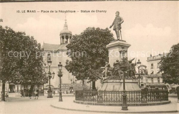 Le Mans Sarthe Place de la Republique Statue de Chanzy