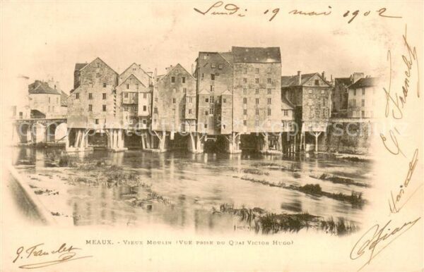 Meaux 77 Vieux Moulin Vue prise du Quai Victor H