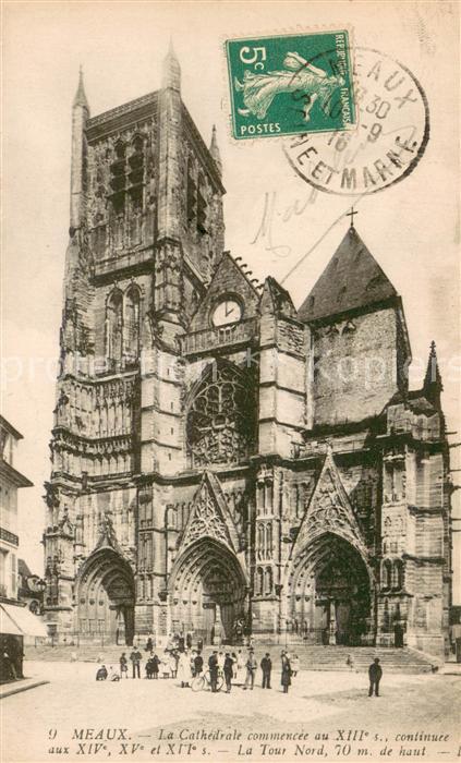 Meaux 77 La Cathedrale commencee La Tour Nord