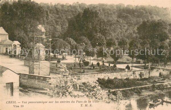 Creil Vue panoramique sur les entrées du parc