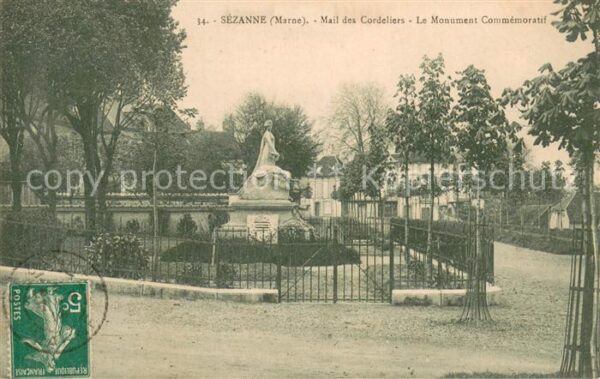 Sezanne Mail des Cordeliers Monument Commémorat