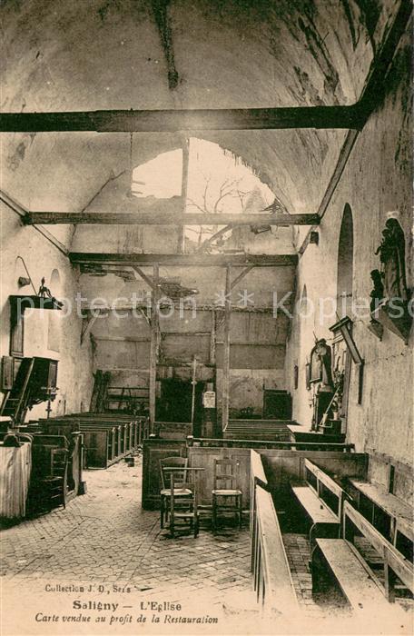 Saligny Yonne Eglise Carte vendue au profit de la Res