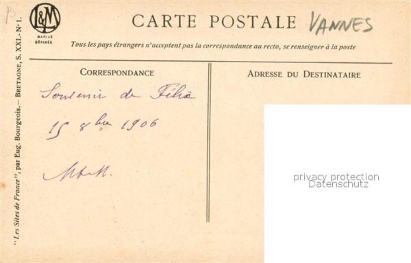 Vannes 56 Vue partielle Aquarell – Bild 2