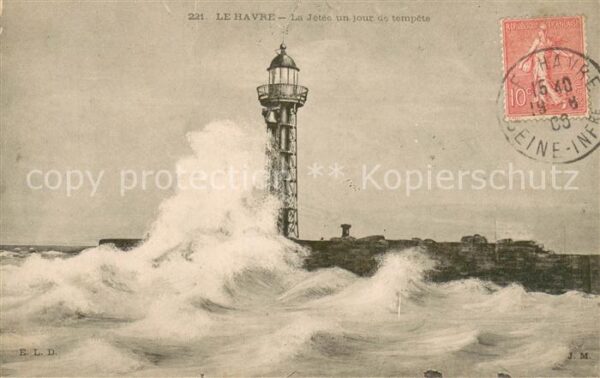 Le Havre La Jetee un jour de tempete