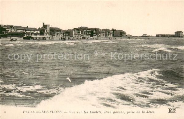 Palavas-les-Flots Herault Vue sur les Chalets Rive gauche prise d