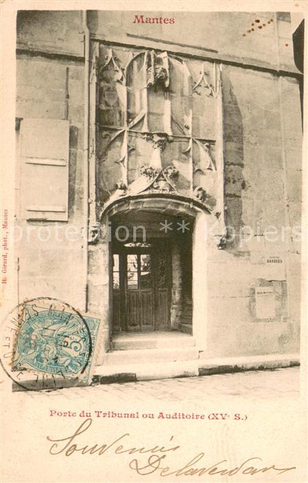 Mantes-sur-Seine Porte du Tribunal ou Auditoire