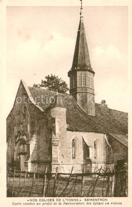 Sementron Nos Eglises de l’Yonne Carte vendue au