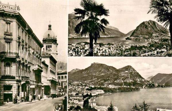 Lugano Lago di Lugano Motiv Zentrum Panorama Luganer See