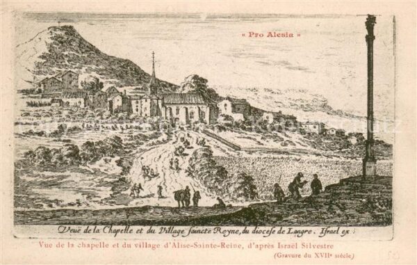 Alesia(Roman War) Alise-Sainte-Reine Vue de la chapelle et du village d_Alis
