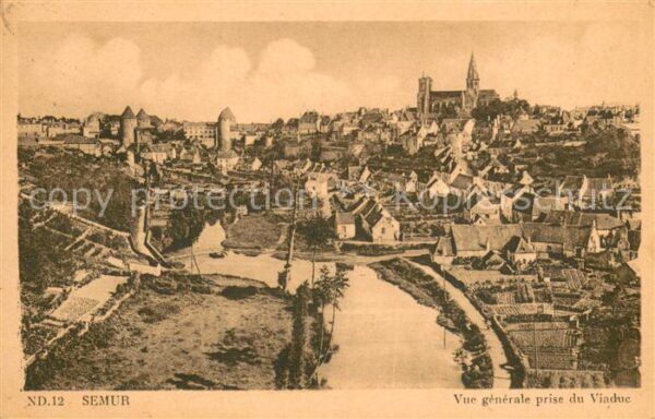Semur-en-Auxois Vue generale prise du Viaduc