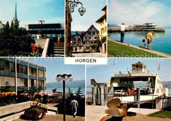 Horgen ZH Kirche Fachwerkhaus Fahrgastschiff Gast