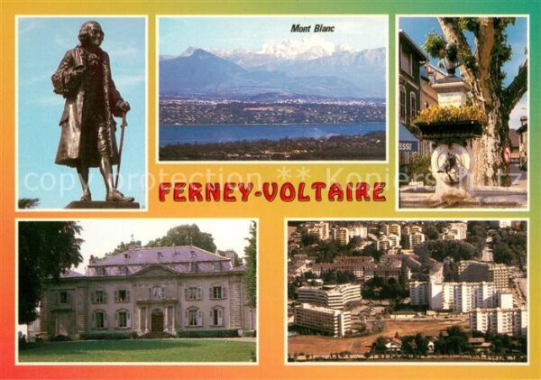 Ferney-Voltaire Statue Mont Blanc Monument La Ville Lac