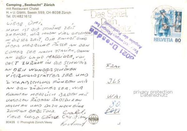 Zuerich ZH Camping Seebucht mit Restaurant Chalet – Bild 2
