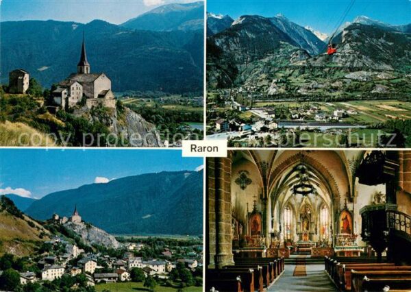 Raron VS Kirche Inneres Panorama Seilbahn