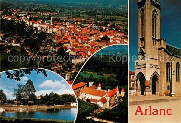 Arlanc 63 Vue Generale Plan d eau Chateau de Mons