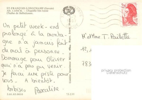 Saint-Francois-Longchamp Chapelle Sainte Anne Chaîne de Belledon – Bild 2