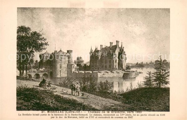 Missillac Chateau de la Breteche vers 1860