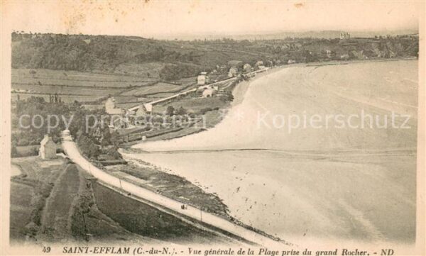 Saint-Efflam Vue generale de la Plage prise du grand