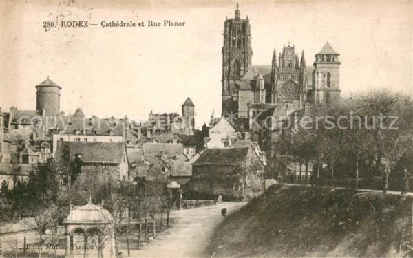 Rodez Cathedrale et Rue Planar