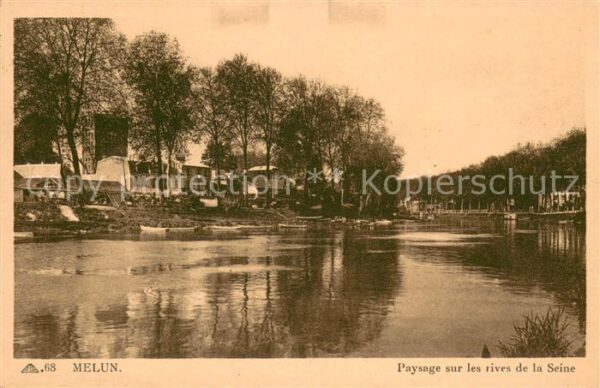 Melun Seine et Marne Paysage sur les rives de la Seine