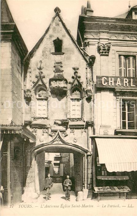 Tours Indre-et-Loire Ancienne Eglise Saint Martin Le Portail