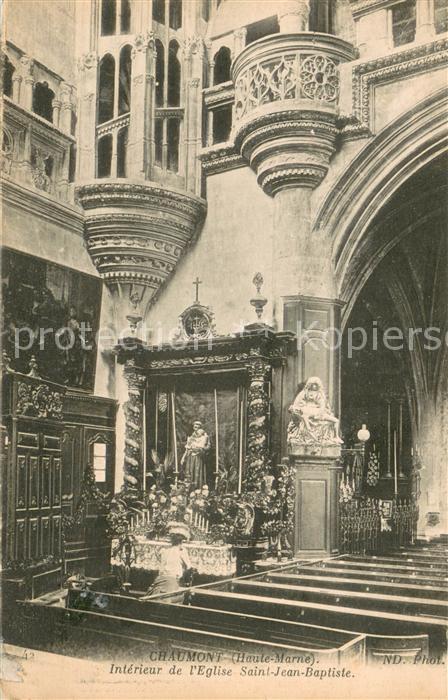 Chaumont 41-sur-Loire Interieur de l’Eglise Saint Jean Baptis