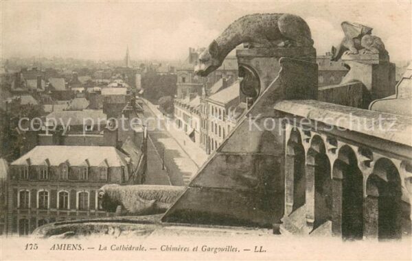 Amiens 80 La Cathedrale Chimeres et Gargouilles