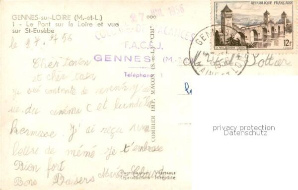 Gennes Maine-et-Loire Le Pont sur la Loire et vue sur St Euse – Bild 2
