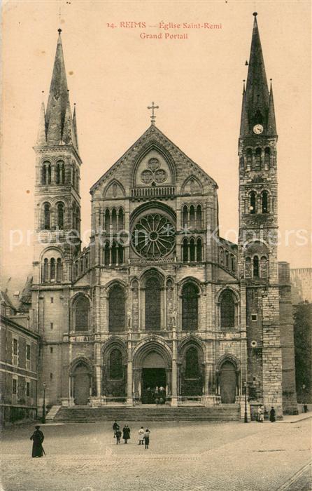 Reims 51 Basilique Saint Remi grand portail