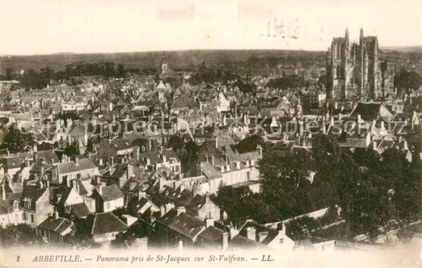 Abbeville 80 Somme Panorama pris de Saint Jacques sur Egli