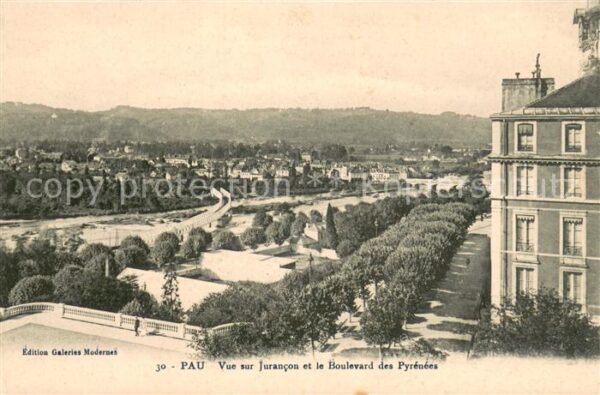 Pau 64 Vue sur Jurancon et le Boulevard des Py