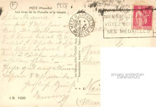 Metz  57 Moselle Les rives de la Moselle et le temple – Bild 2