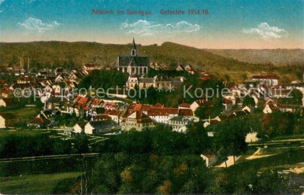 Altkirch Elsass Gesamtansicht Gefechte 1914/16 Kriegssc