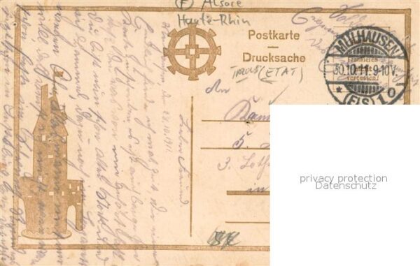 Mulhouse Muehlhausen Canal du Rhin au Rhône et la Poste – Bild 2