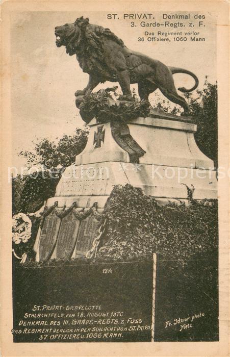 Gravelotte Moselle 57 Denkmal des 3. Garde-Regiments zu Fuss