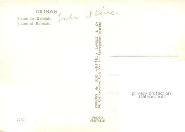 Chinon Indre et Loire Statue de Rabelais – Bild 2