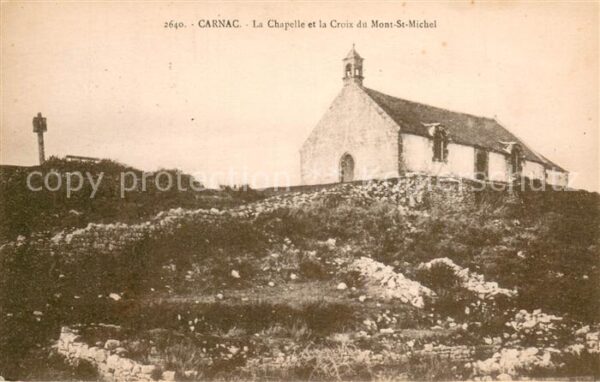 Carnac Morbihan Chapelle et la croix du Mont Saint Mich