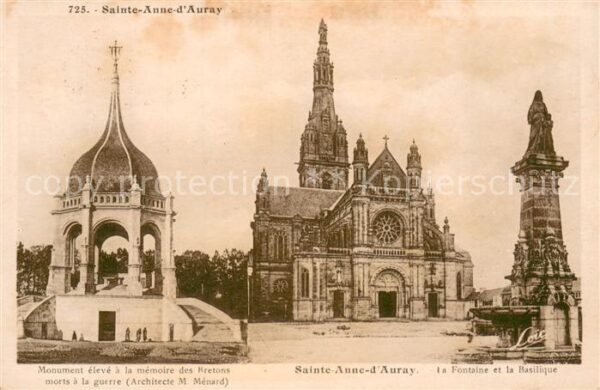 Sainte-Anne-d Auray La fontaine et la basilique