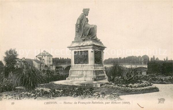 Chinon Indre et Loire Statue de Francois Rabelais par Hébert