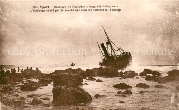 Yport Naufrage du Chalutier Augustin Leborgne