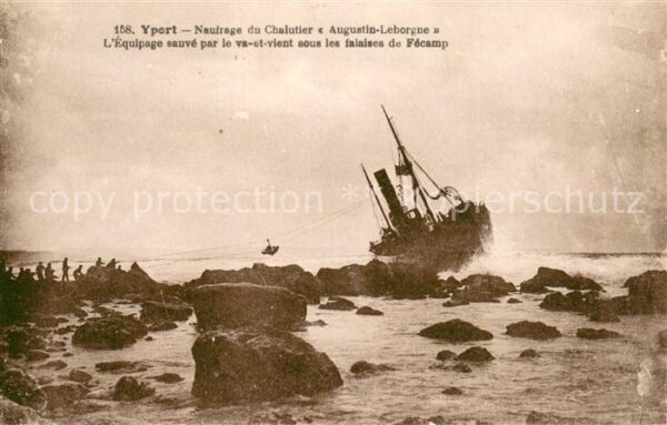 Yport Naufrage du Chalutier Augustin Leborgne