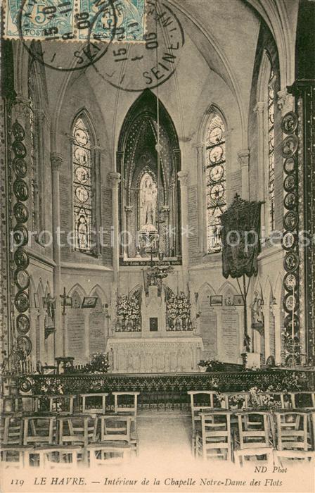Le Havre Interieur de la Chapelle Notre-Dame des