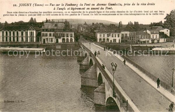 Joigny Yonne Vue sur le Faubourg du Pont ou Avenue G